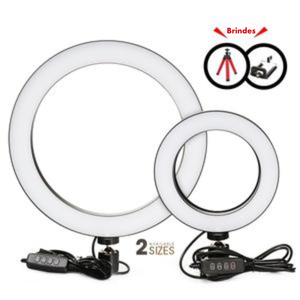 Anel de Luz Fotográfica Profissional (Ring Light) + Tripé Brinde - Frete Grátis - Freeda Shop